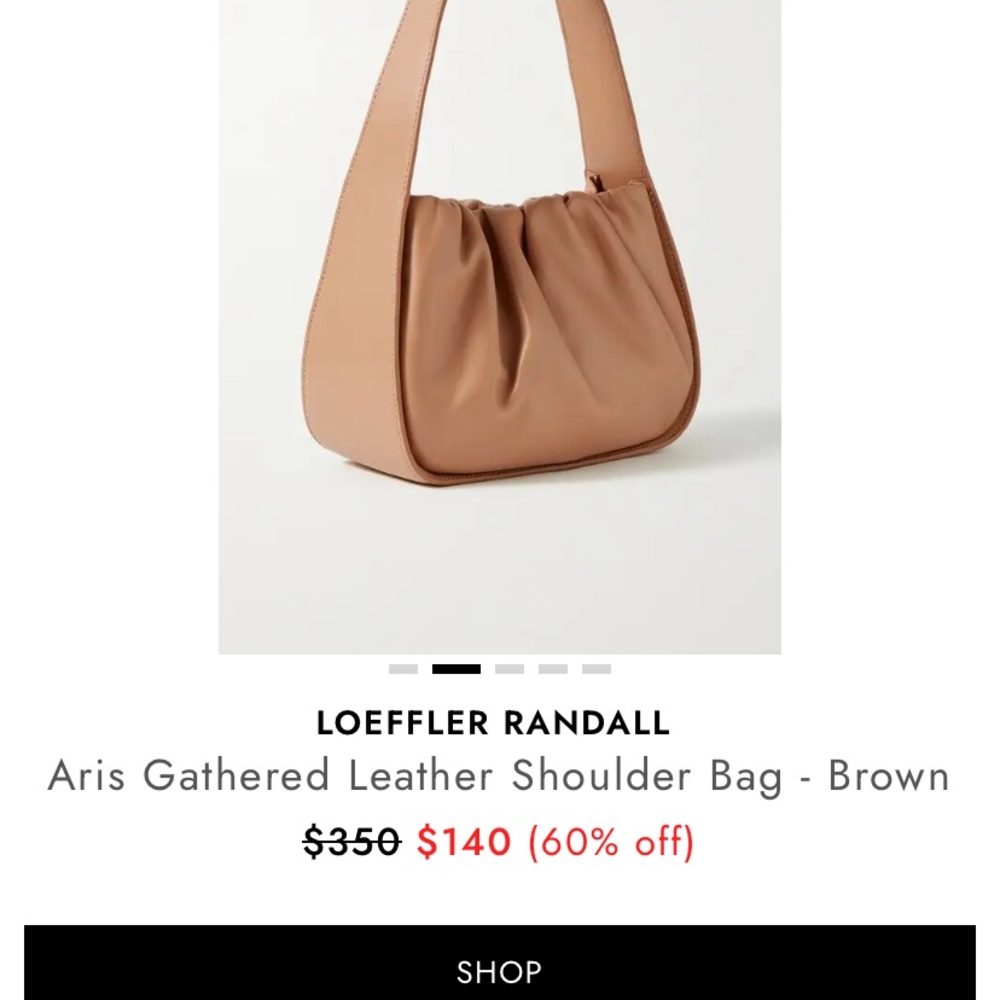 Loeffler Randall Tan Gathered Leather Shoulder Bag